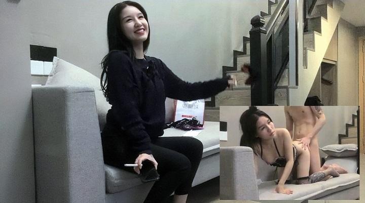 约黑衣妹子，笑容甜美，情趣装后入