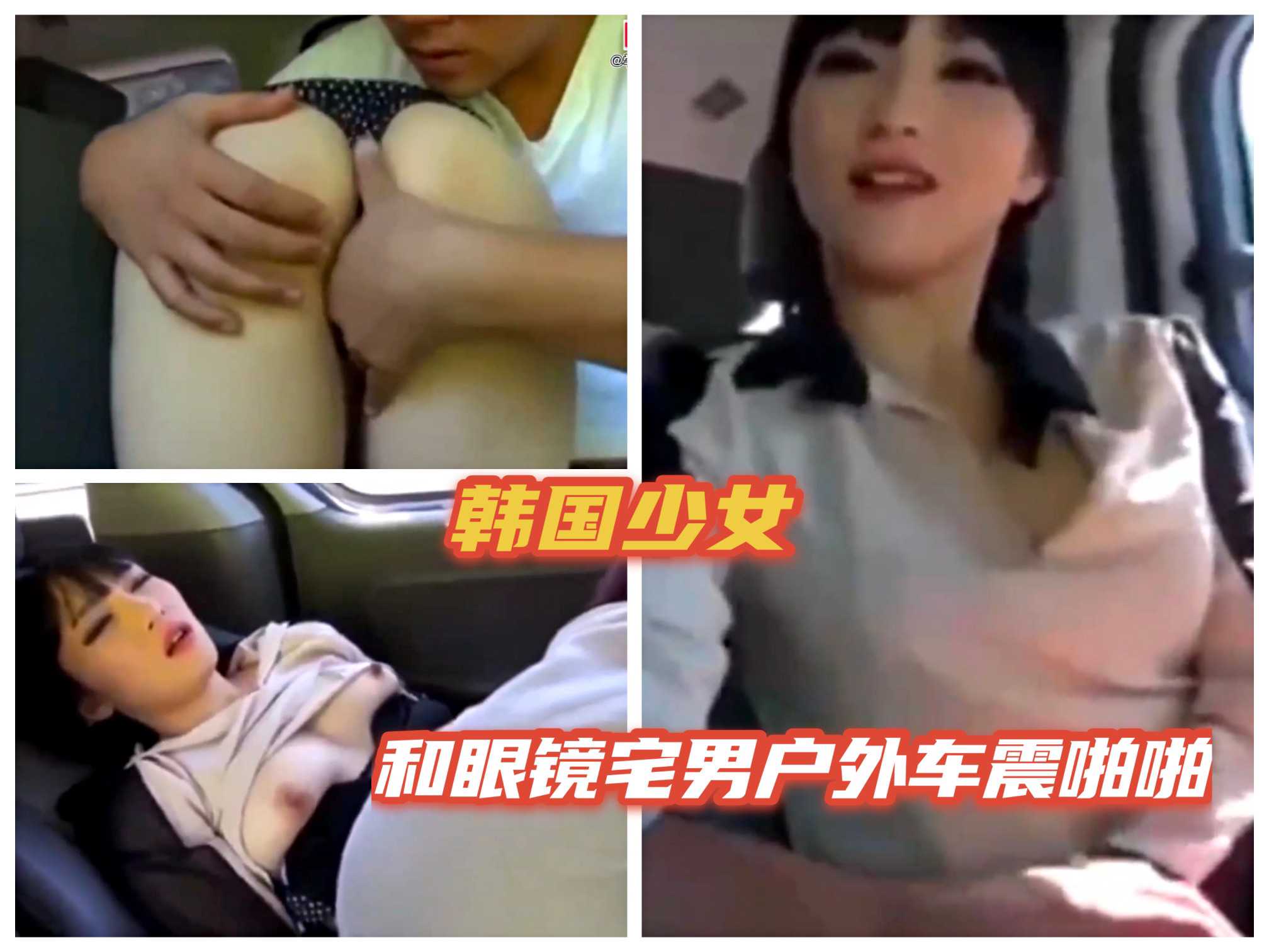 韩国少女② 和眼镜宅男户外车震激情啪啪