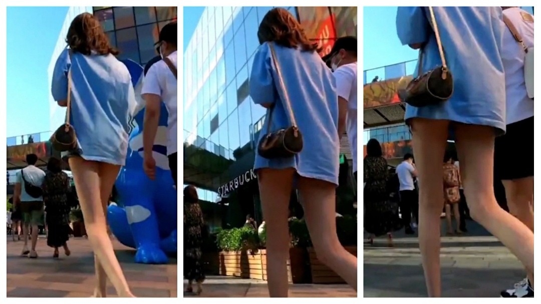 里面好黑【穿这么骚出门你老公知道吗】街头猎艳长腿少妇
