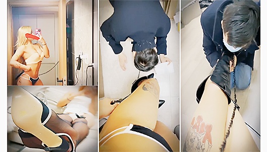超淫荡纹身美女调教帅哥男友喝尿马桶捞粪便强吃美脚踩踏