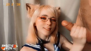 可爱的小狐狸嗦邻居哥哥的牛子然后吞精--cosplay