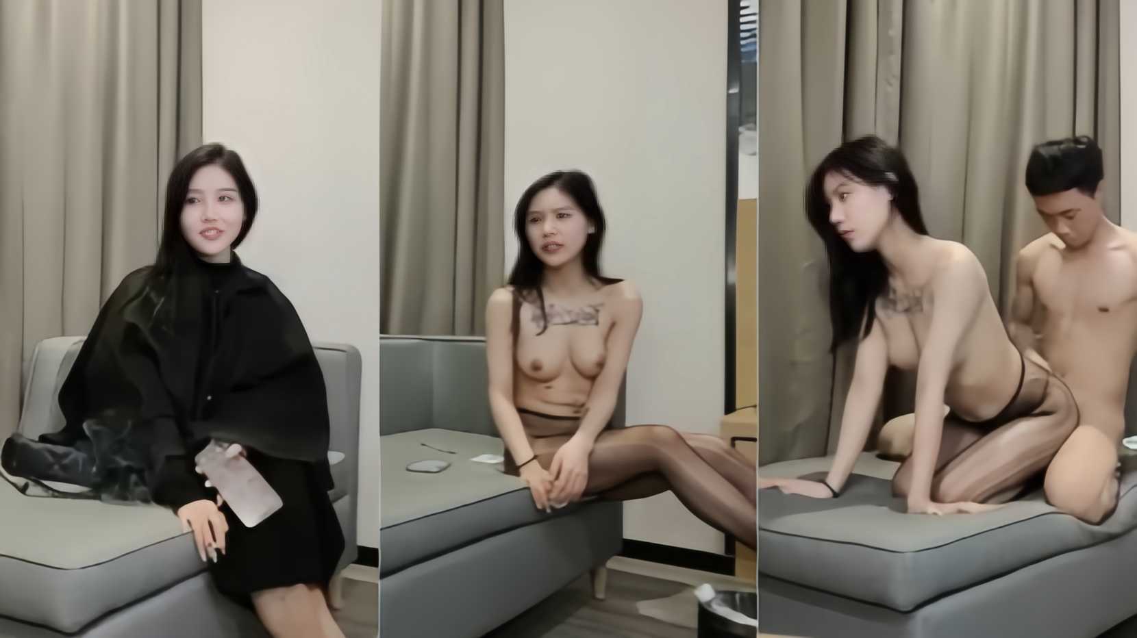 富二代花3000网约高端外围女神，白嫩美艳极品尤物，被按在沙发啪啪，配合度极高，这钱花的真值