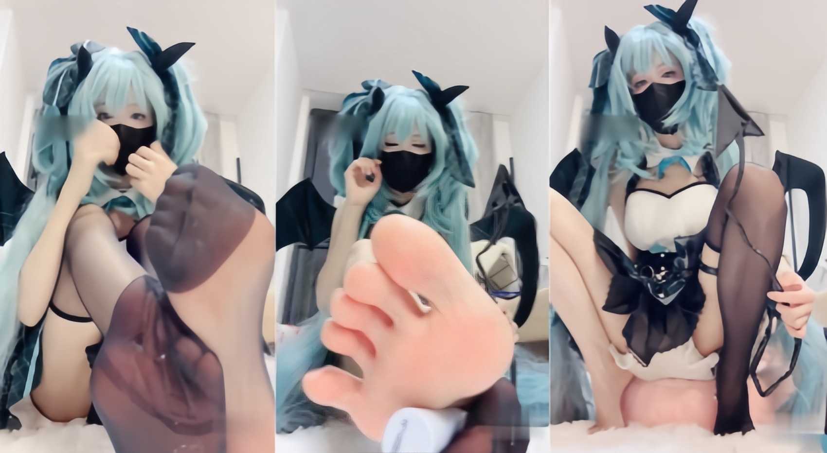 宅男女神福利姬 月野兔 黑丝足交寸止羞辱废物鸡巴男 cosplay 初音未来 青木川 喜欢这一口的不容错过！