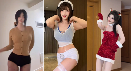 91原创寸止挑战第14期,高颜值网红丝袜热舞!翘臀狂扭乳浪翻滚节奏卡点,你能跟着指令忍住不射到最后吗？