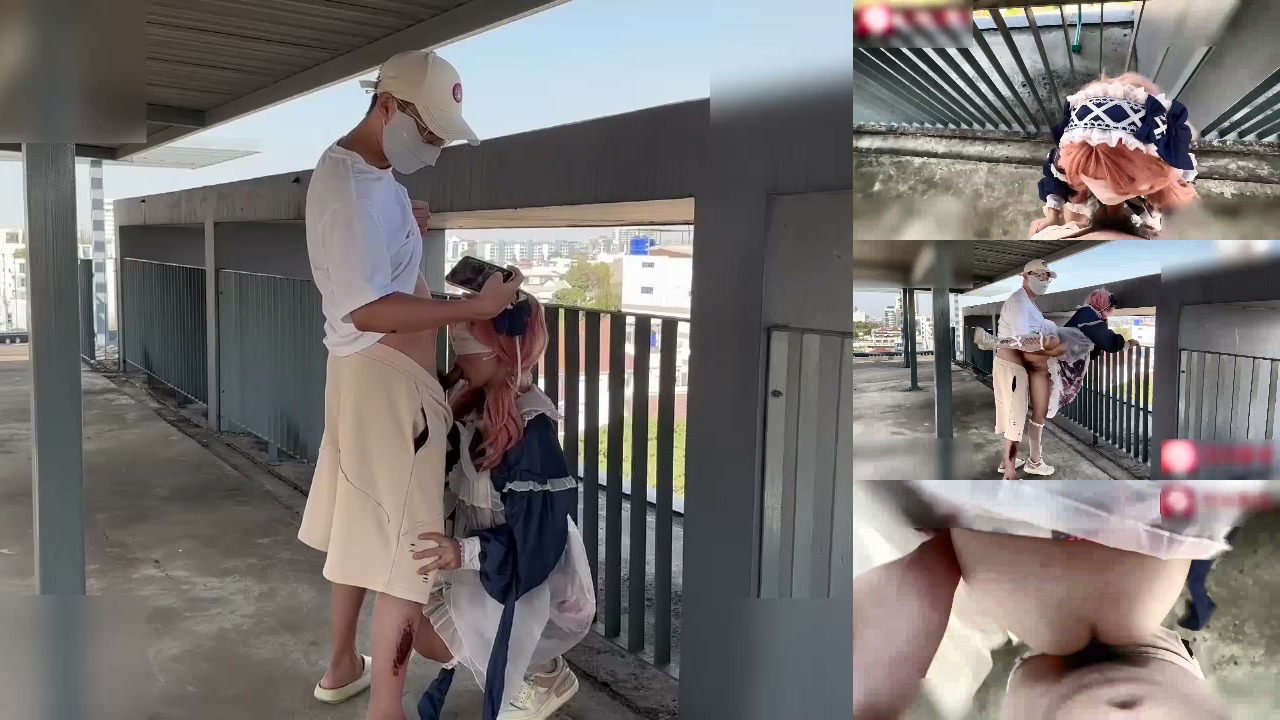 外拍洋装小姐姐 攝影師起色心戶外口活站立后入打炮