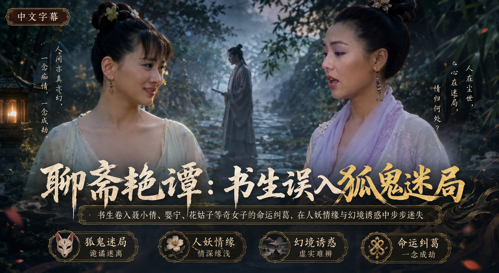 聊斋艳谭 书生与狐鬼女妖疯狂交欢 聂小倩婴宁花姑子轮番榨精欲仙欲死