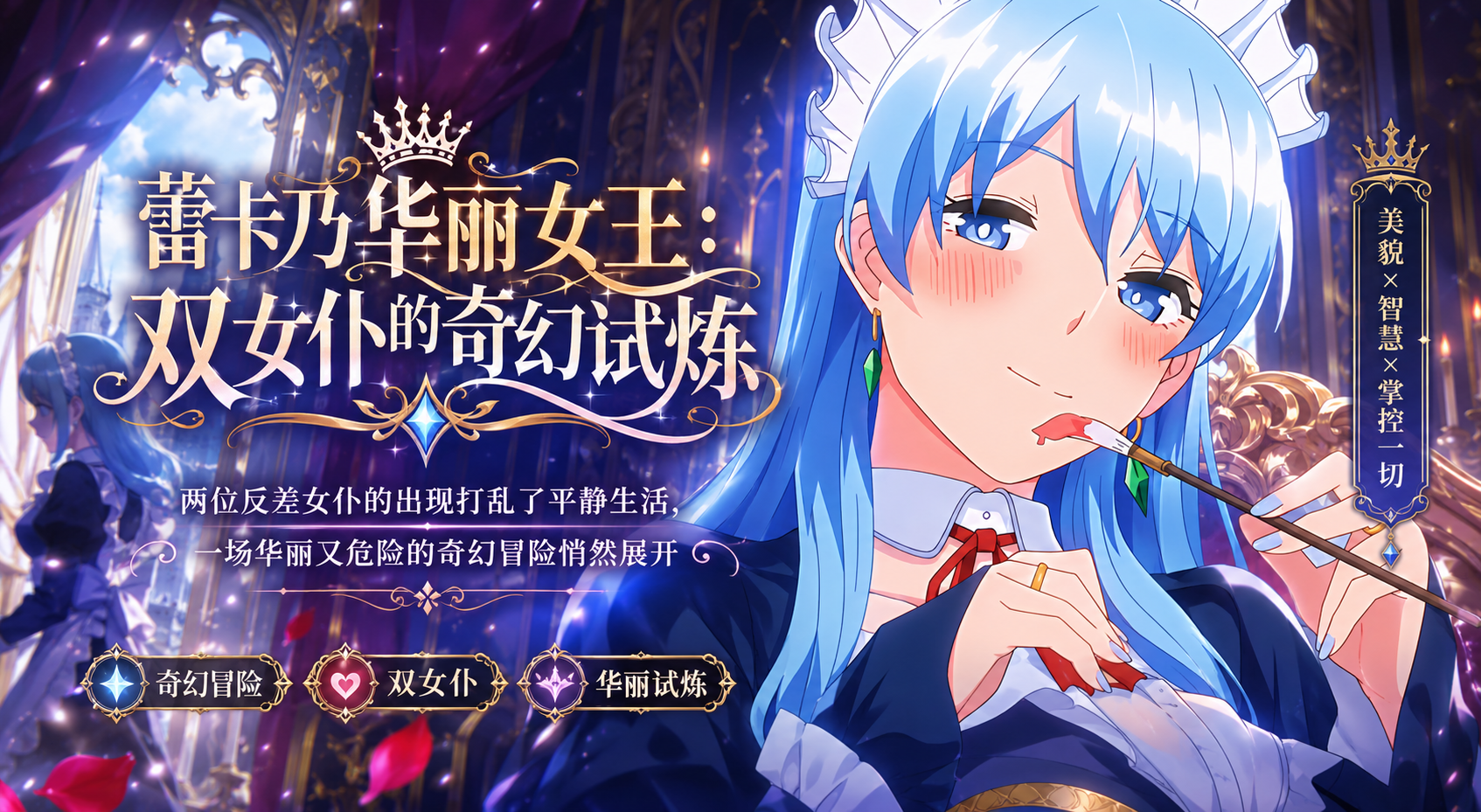 蕾卡乃华丽且我的女王 禁欲一周主人被两女仆玲香疯狂挑逗 侍奉到射到虚脱
