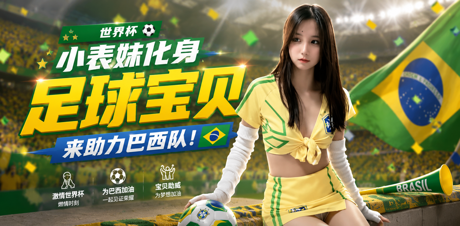 淫欲世界杯 小表妹化身足球宝贝来助立巴西队