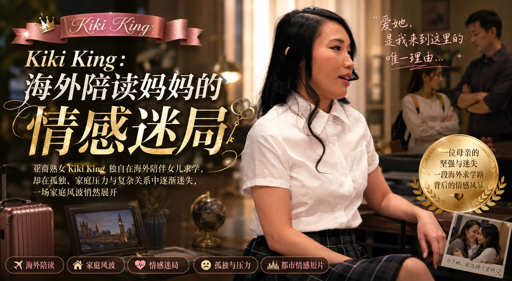 亚裔顶级熟女Kiki King海外陪读妈妈 寂寞空房勾引女儿男友老牛吃嫩草内射