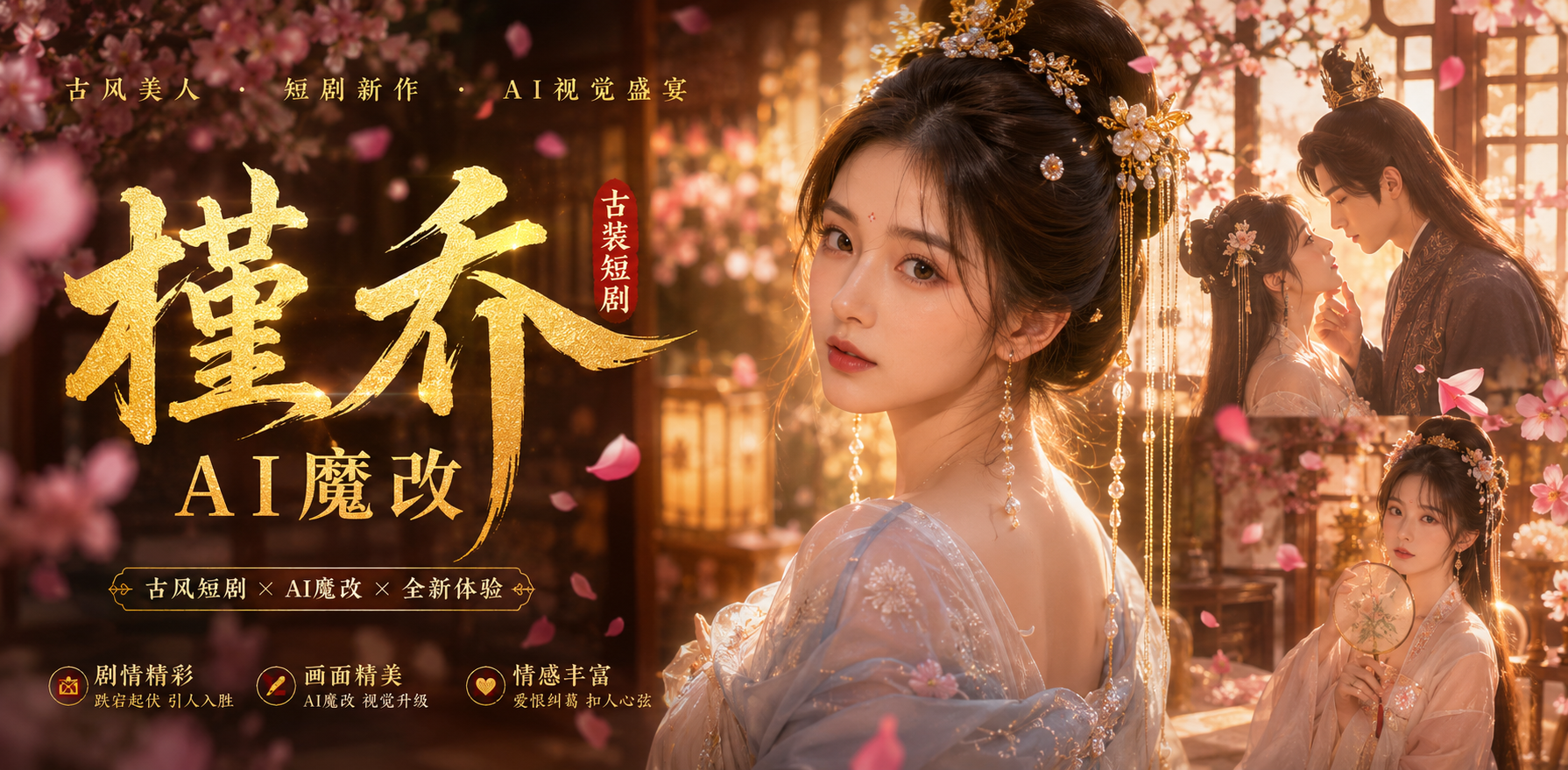 槿乔绝美佳人 每晚密道送入皇宫侍寝 AI短剧 宫斗情欲全集