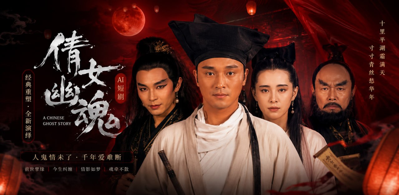 倩女幽魂 聂小倩与宁采臣人鬼肢体纠缠情欲难抑 鬼魅暧昧戏码 ai短剧 刘亦菲