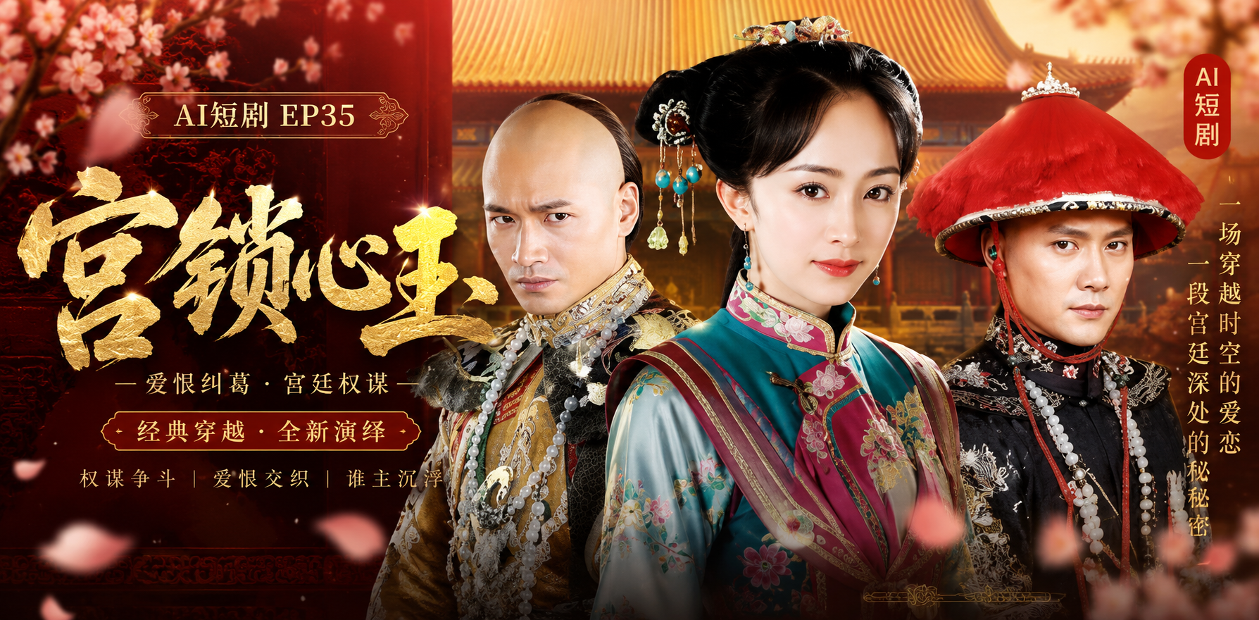 宫锁心玉 ai短剧 杨幂佟丽娅郭羡妮三位娘娘在后宫被皇上和侍卫大屌轮流宠幸
