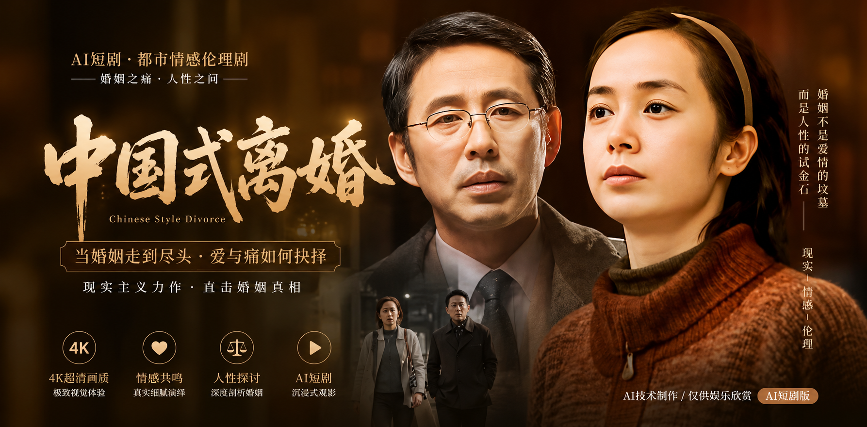 中国式离婚 夫妻关系破裂后前夫与女主肢体纠缠情欲复燃 婚姻暧昧戏码 ai短剧 ai成人 都市婚姻隐秘激情故事让人感慨不已