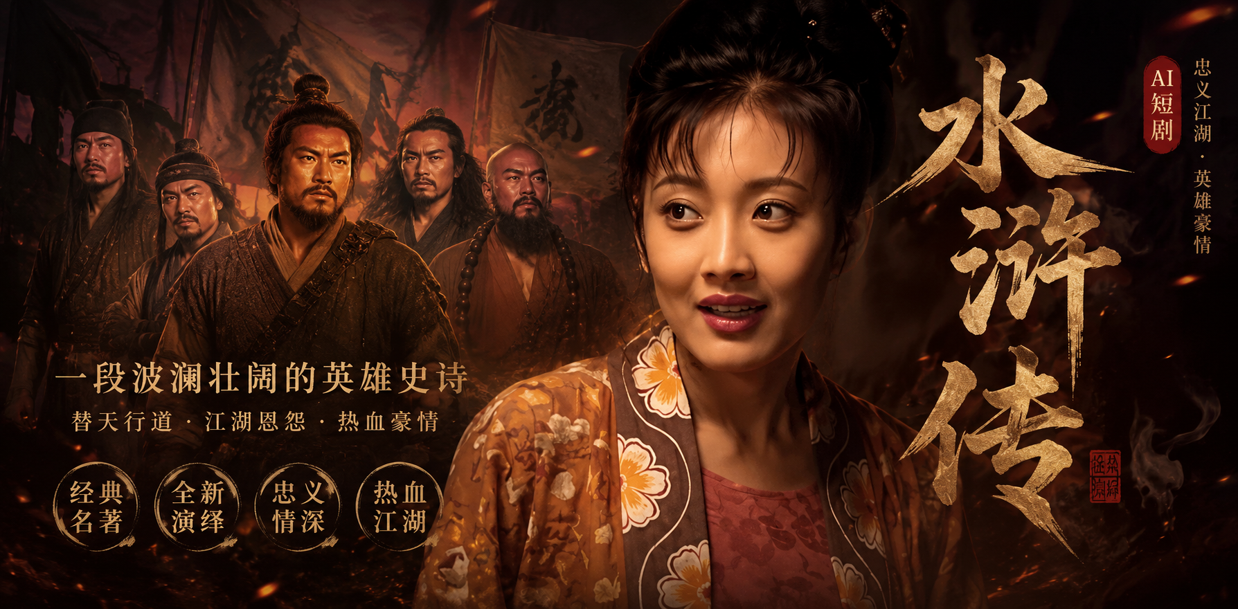 水浒传 牛莉 王思懿 梁丽 和 梁山好汉在山寨里暧昧狂欢 ai短剧 ai成人 快来看看水浒里的这些秘密故事