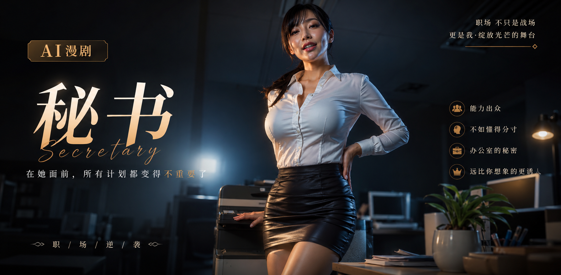 秘书 和在办公室的秘密被发现 ai漫剧 真是太刺激太让人脸红了