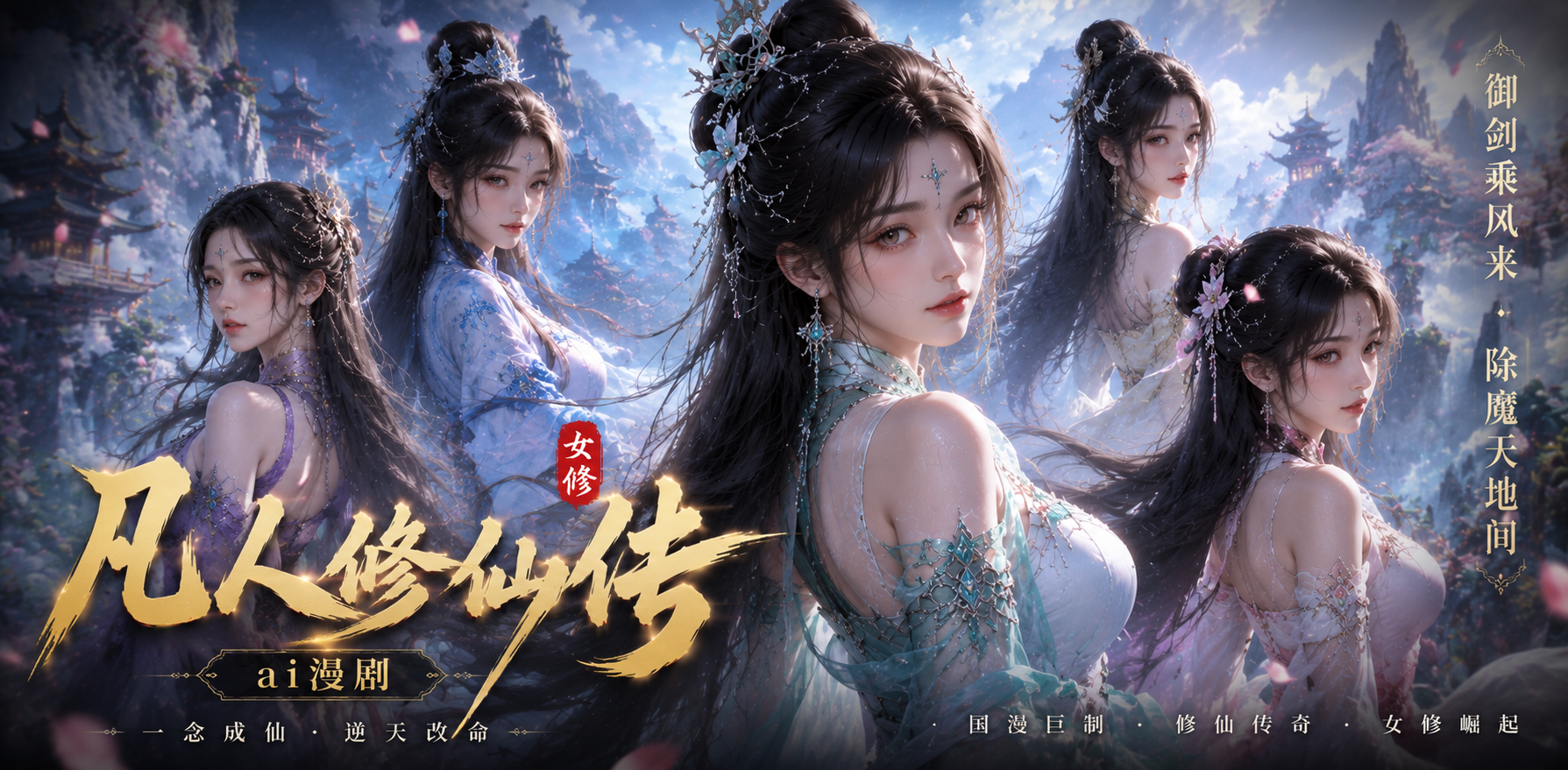 宋玉 文思月 VAM小梦 ai漫剧 凡人修仙传女修热情互动激烈缠绵 仙子身姿诱人一刻
