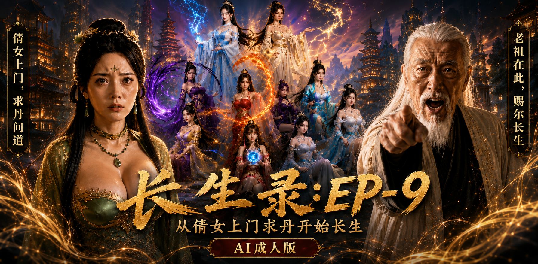 96岁快死的老头觉醒系统 第二天直接返老还童 AI成人版第九集 ai短剧 侄女深入求丹 长生欲望故事